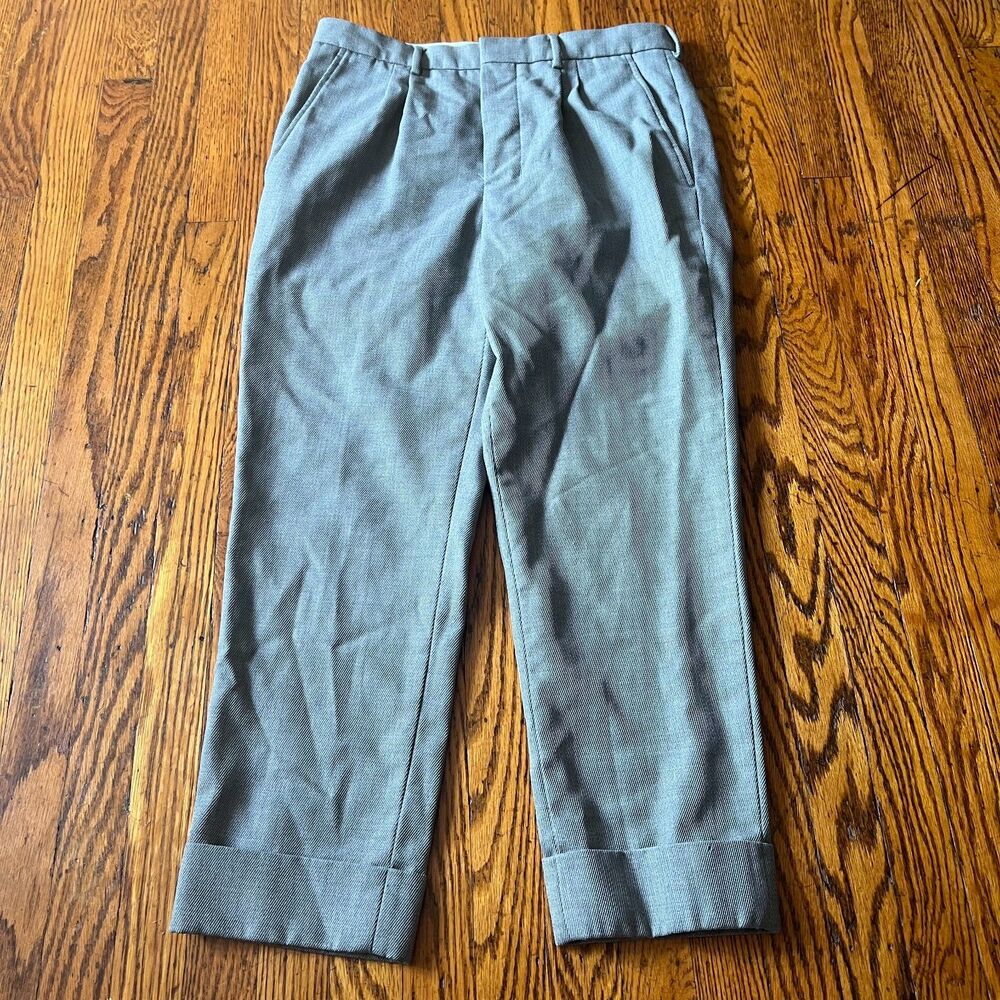 Ami Alexandre Mattiussi Men's Gray Virgin Wool Carrot Fit Trousers Size 38